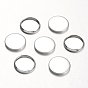Stainless Steel Plain Edge Bezel Cups, Cabochon Settings, Flat Round