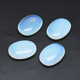 Opalite Oval Palm Stone, Reiki Healing Pocket Stone for Anxiety Stress Relief Therapy