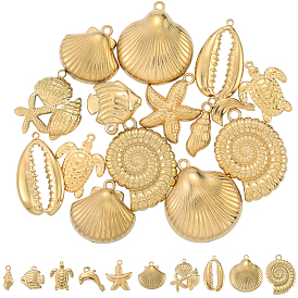 20 шт 10 стили ионное покрытие (ip) 304 подвески из нержавеющей стали, Тема океана