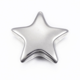 304 Stainless Steel Beads, No Hole/Undrilled, Hollow Star