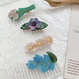 Cellulose Acetate Alligator Hair Clips, Hair Accessories for Girls Women, Flower
