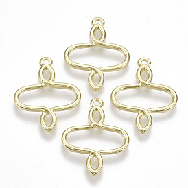 Crémaillère pendentifs en alliage placage, sans cadmium et sans plomb, ovale