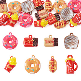 16шт. 8 стили подвесок из сплава с запеченной краской, пищевые чары