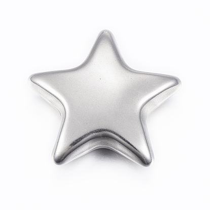 304 Stainless Steel Beads, No Hole/Undrilled, Hollow Star