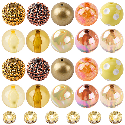 Наборы для изготовления ювелирных изделий своими руками, включая круглые акриловые и смоляные стразы, а также разделительные бусины из латунных стразов.