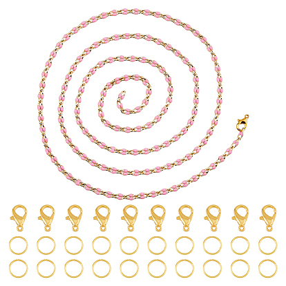 Набор для изготовления браслета-цепочки своими руками, включая 304 цепи из нержавеющей стали с эмалью, Сплав застежками, железа прыжок кольцо