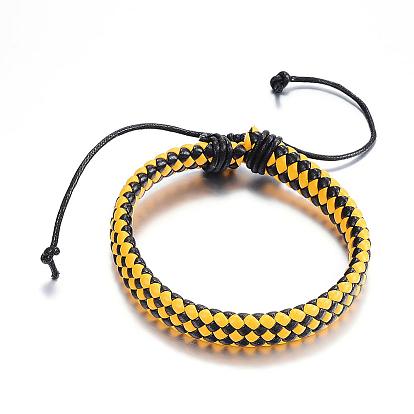 Adjustable Braided PU Leather Cord Bracelets