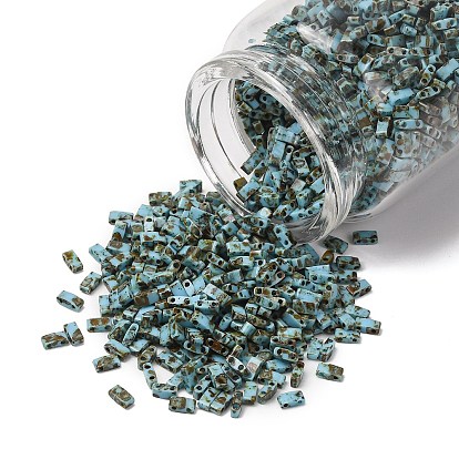 Perles miyuki demi tila, perles de rocaille japonais, 2 trou, couleurs opaques picasso