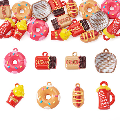 16шт. 8 стили подвесок из сплава с запеченной краской, пищевые чары