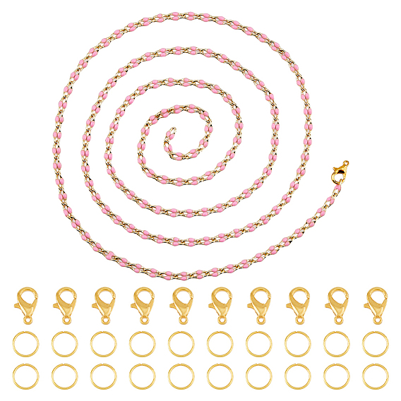 Набор для изготовления браслета-цепочки своими руками, включая 304 цепи из нержавеющей стали с эмалью, Сплав застежками, железа прыжок кольцо