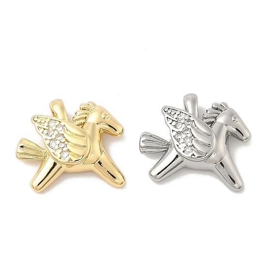 Латунные микро проложить кубического циркония прелести, Пегас лошадь