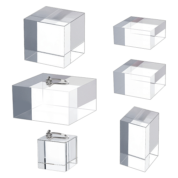 6шт 6 стили акриловые подставки для ювелирных изделий, квадратный