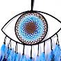 Handmade Evil Eye Woven Net/Web with Feather Wall Hanging Decoration, with Beads, for Home Offices Amulet Ornament