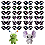 180 Pairs 6 Styles Felt Craft Doll Eye, for DIY Doll Toys Puppet Plush Animal Making, Flat Round with Heart