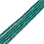 Perles synthétiques malachite brins, facette, ronde
