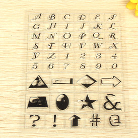 Letters & Numbers & Symbols Clear Plastic Stamps, for DIY Scrapbooking, Photo Album Decorative, Cards Making, Stamp Sheets