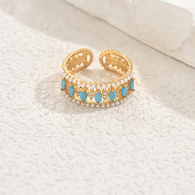 Кольца-манжеты в стиле бохо с микропаве из латуни и кубическими цирконами для женщин