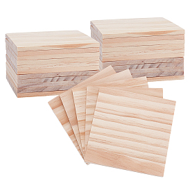 30шт. необработанные квадратные деревянные доски для резьбы по дереву, самодельные подставки под стаканы, рисование и выжигание