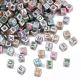 Непрозрачные акриловые бусины, куб с письмом