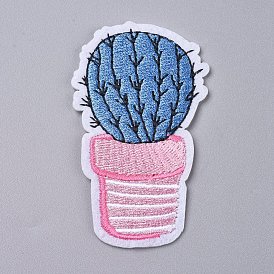 Computerized Embroidery Cloth Iron on/Sew on Patches, Costume Accessories, Appliques, for Backpacks, Clothes, Cactus