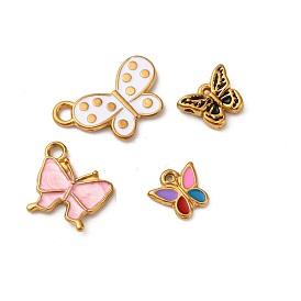304 эмалированные подвески из нержавеющей стали, очарование бабочки, золотые