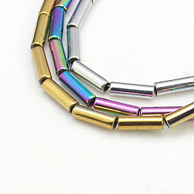 Non-Magnetic Synthetic Hematite Beads Strands, Column, 9.5x3mm, Hole: 1mm, about 44pcs/strand, 16 inch