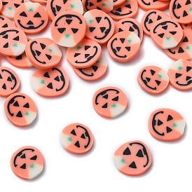 Halloween Theme Handmade Polymer Clay Cabochons, Pumpkin