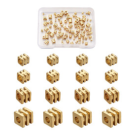 Spacer бисер латунные, долговечный, рифленый куб