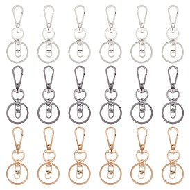 Alloy Keychain Clasp Findings, with Iron Rings