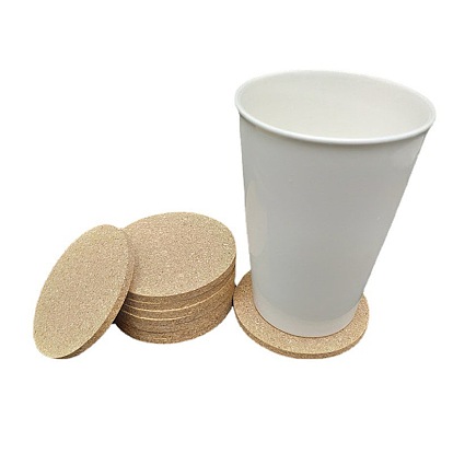Diamond painting coaster round wooden cork coaster with back glue heat insulation gasket absorbent non-slip coaster