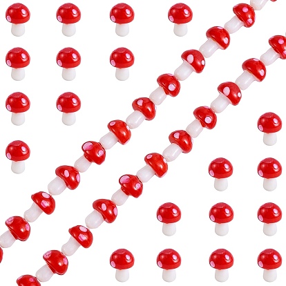 Гриб ручной Lampwork бисер пряди