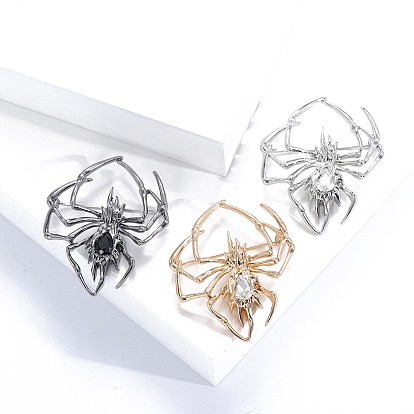 Alloy Rhinestone Brooches, Spider
