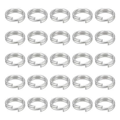 25шт. 925 Разъемные кольца из стерлингового серебра, двойное кольцо-петля