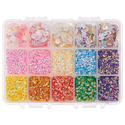 Laser Shining Nail Art Glitter, Manicure Sequins, DIY Sparkly Paillette Tips Nail, Crystal Epoxy Resin Material Filling, Mixed Shapes