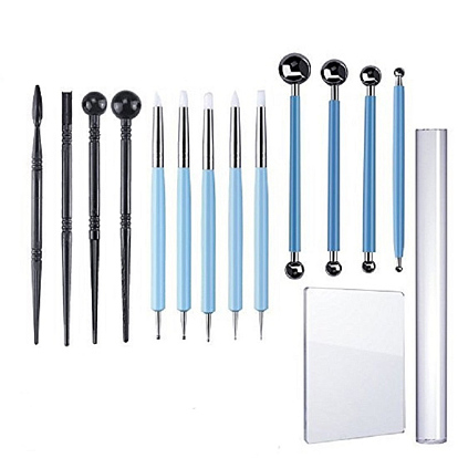 Ceramic Pottery Clay Model Home Craft Art, Semi Round Hole Cutter, Ball Styluses Pottery Ceramics Tool, 15pcs/set