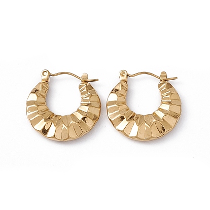 304 Серьги-кольца в форме круассана из нержавеющей стали для женщин, ионное покрытие (IP)