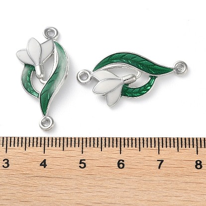 Alloy Enamel Connector Charms, Lead Free & Cadmium Free, Flower Links