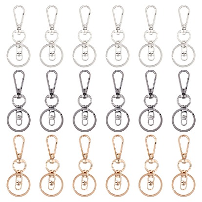 Alloy Keychain Clasp Findings, with Iron Rings