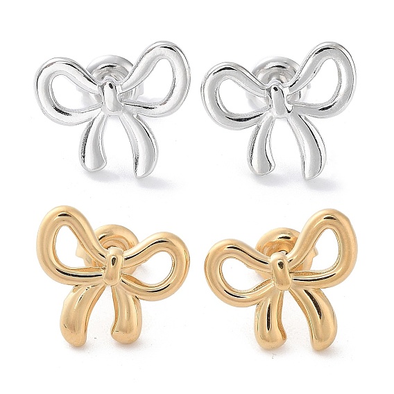 304 из нержавеющей стали серьги, полый бант