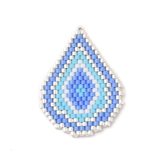 Handmade Loom Pattern MIYUKI Seed Beads, Teardrop Pendants