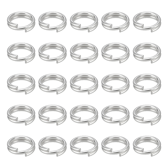 25шт. 925 Разъемные кольца из стерлингового серебра, двойное кольцо-петля