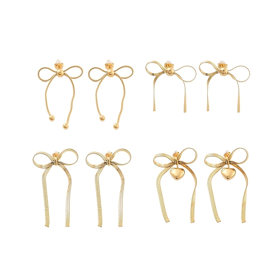 304 из нержавеющей стали серьги, бантом