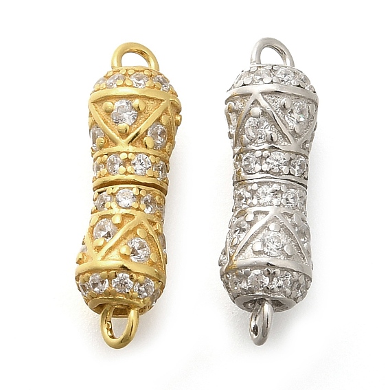 925 винтовые застежки из стерлингового серебра с микропаве и прозрачным фианитом, колонка