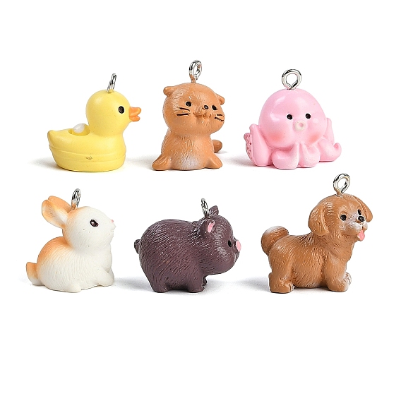 Милые подвески из непрозрачной смолы, с железной платиной петлей