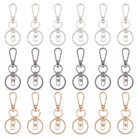 Alloy Keychain Clasp Findings, with Iron Rings
