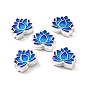 Alloy Enamel Beads, Silver, Lotus