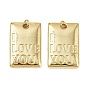 Латунные подвески, прямоугольник со словом я тебя люблю подвески, без кадмия и без свинца, стойки покрытие, долговечный, штамповка пустой метки, с целью перехода в кольце