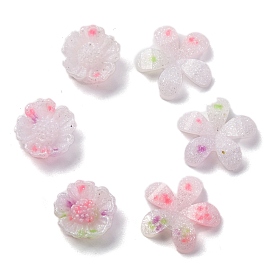 Светящаяся смола декодирует кабошоны, цветок, светится в темноте, с блеском порошок