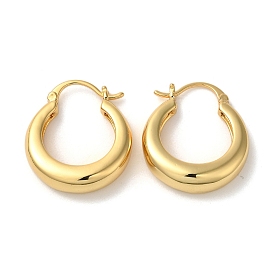 Rack Plating Brass Hoop Earrings for Women, Lead Free & Cadmium Free, Long-Lasting Plated