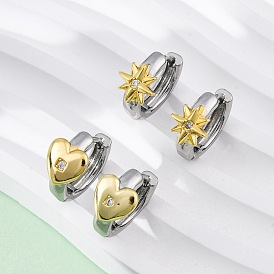 Латунные серьги-кольца из прозрачного кубического циркония, долговечный, без свинца и без кадмия, реальный 18 k позолоченный